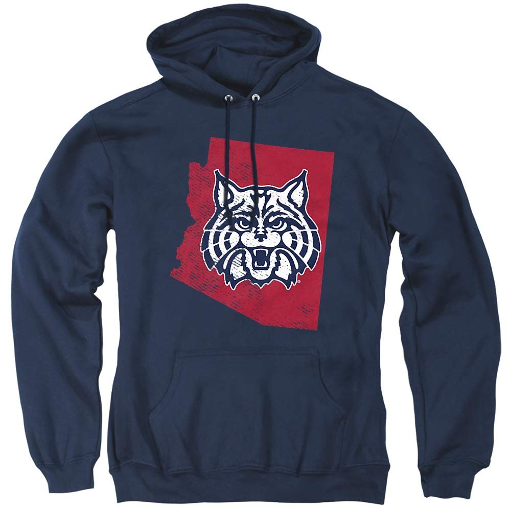 University of Arizona Official State Shape Unisex Adult Pull-Over Hoodie, Navy, 2X-Large