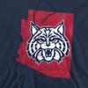 University of Arizona Official State Shape Unisex Adult Pull-Over Hoodie, Navy, 2X-Large view 2