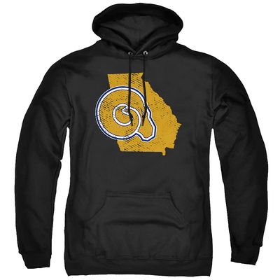 Albany State University Official State Shape Unisex Adult Pull-Over Hoodie, Black, Large
