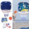 HUAOSN Indoor Basketball Hoop Set, Foldable Wall Mounted Mini Basketball Board with Suction Cup Fixing, for Toddlers Door or Wall Installation(L-Bule) view 3
