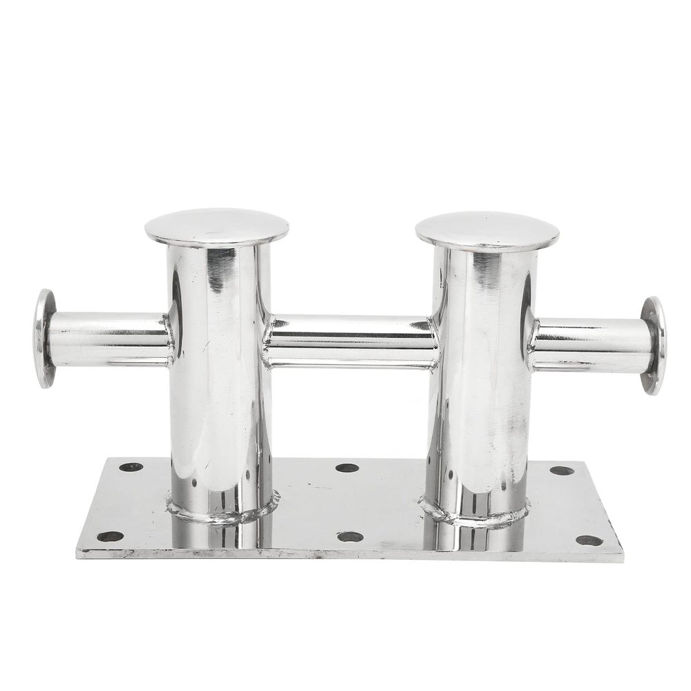 Boat Cleat, Heavy Duty Double Cross Bollard 316 Stainless Steel Mooring Bitt Cleat 260x155x120mm/10.24x6.10x4.72in for Marine