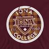 Iona College Official Plaid Badge Unisex Adult Pull-Over Hoodie, Maroon, 2X-Large view 2
