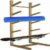 KIZMIQ Metal Skateboard Storage Holder for Deck/Longboard/Standard Skateboards/Scooters, Gold Snowboard Floor Rack, Yoga Mat/Foam Roller Carrier for Fitness Class (Size : 5-Shelf) view 1
