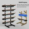 KIZMIQ Metal Skateboard Storage Holder for Deck/Longboard/Standard Skateboards/Scooters, Gold Snowboard Floor Rack, Yoga Mat/Foam Roller Carrier for Fitness Class (Size : 5-Shelf) view 3
