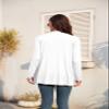 TASAMO Lightweight Plus Size Duster Cardigan Kimono with Pockets Floral Knit Draped Travel Outfits Flowy Cover Up A- White view 2