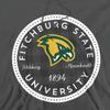 Fitchburg State University Official Plaid Badge Unisex Adult Pull-Over Hoodie, Charcoal, 3X-Large view 2
