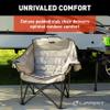 Lippert Big Bear Club Camping Chair - Sand, Comfortable Foldable Chair, Oversized Pillow Cushions, Dual Cupholders, Powder Coated Steel, 600D Polyester Fabric, 400 lb. Capacity, 2022114813 view 4