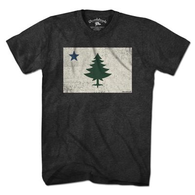 Chowdaheadz Vintage Maine Flag T-Shirt - Unisex Vintage Tee Soft Cotton Blend