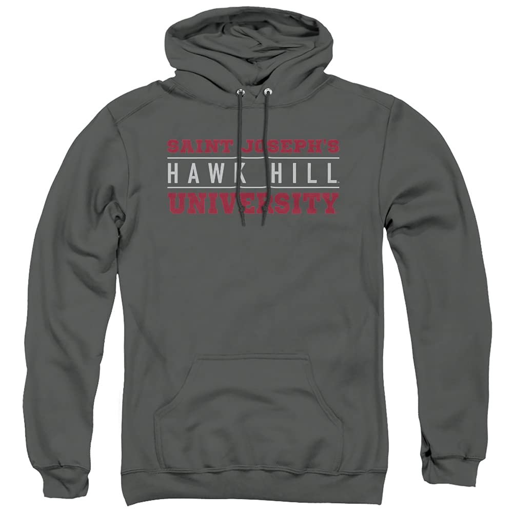 Saint Josephs University Official Between The Lines Unisex Adult Pull-Over Hoodie, Charcoal, 3X-Large