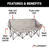 Lippert Campfire Folding Couch - Sand, High-Loft, Foldable Sofa, Dual Cup Holders, Power Coated Steel Frame, Durable 600D Polyester Fabric for Outdoor Use, 500 lb. Capacity, 2022114795 view 3
