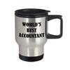 Art by Chelsydale Funny Cute Gag Gifts for Worlds Best Accountant - Accounting Day Travel Mug Coffee Tumbler For Accountancy Graduate Student Chartered Appreciation Office view 2