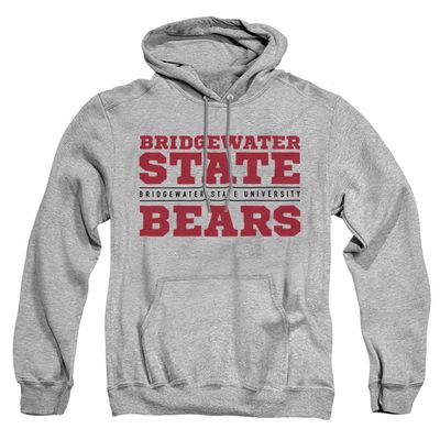 Bridgewater State University Official Between The Lines Unisex Adult Pull-Over Hoodie, Athletic Heather, 3X-Large