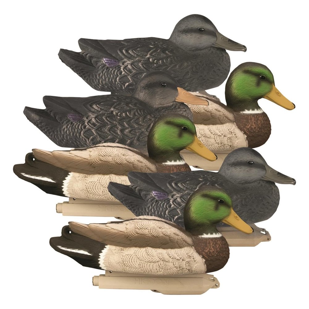 Higdon Outdoors Standard Powers Pack Duck Decoys | Lightweight and Realistic UV Painted Floating Duck Decoys for Waterfowl Hunting | Short String Design for Easy Setup | Foam Filled | 6pk