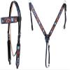 Western Saddle Horse Headstall Bridle Breast Collar Reins Tack Set Leather Floral Tooled Handmade Breastplate 4 Design to Choose Full Cob Pony (Design 01, Full) view 1
