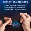 TECEUM Micro Paracord  Black  1.18 mm x 125 ft  Micro Utility Cord  Thin Braided Paracord Rope Nylon Polyester  Wind Chime Replacement  Survival Strong String 016c view 3