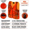 Klarny Outdoors Camo Orange Hunting Vest with Pockets - High Visibility, Waterproof, Ultra-Quiet Deer and Bow Gear Accessories, Size 2XL view 3