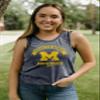 Michigan Wolverines NCAA Officially Licensed Women's Tank Top Burnout Vintage Scholar, Medium view 1