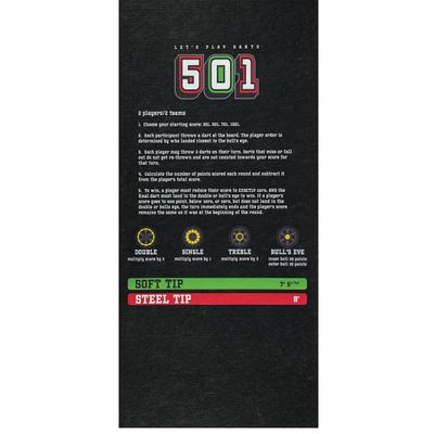 PIG Self-Sticking Dart Mat  501 Dart Game  Black  3 x 10  PM70142