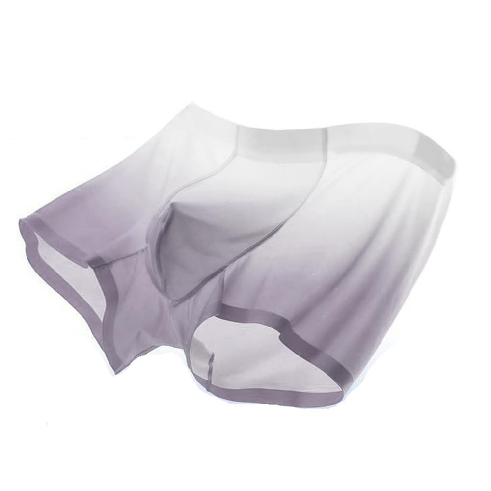 Breathable Men's Ice Silk Underwear with Gradient Color Fast Drying Sports Box Briefs (US, Numeric, 29, 33, Regular, Regular, Grey)