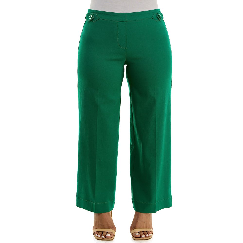 Zac & Rachel Womens Pull On Millennium Wide Leg W/Hardware Waist Tabs Pants, Ultramarine Green, 14 US