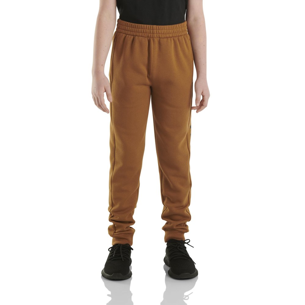 Carhartt Boys' Fleece Joggers Sweatpants Knit Pants, Carhartt Brown Classic, 4
