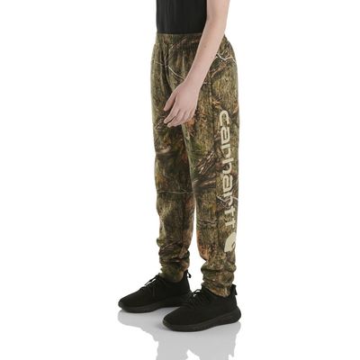 Carhartt Boys' Fleece Joggers Sweatpants Knit Pants, Mossy Oak Country DNA Camo, 6