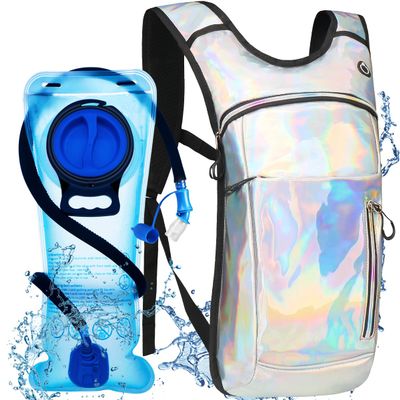 Cofurni Hydration Backpack with 2L Water Bladder, Festivals Insulated Water Pack, Rave Hydration Pack Backpack for Men and Women, Suitable for Music Festivals, Raves, Hiking, Running, Outdoors
