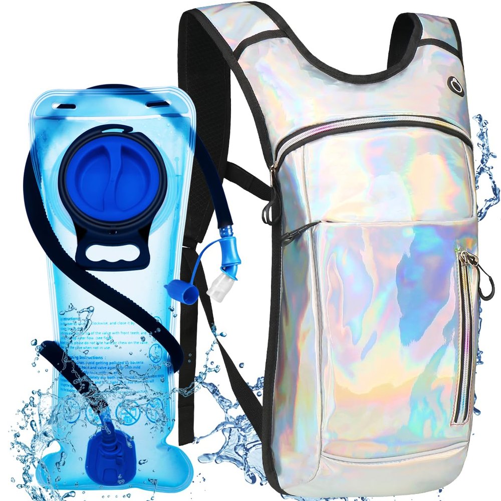 Cofurni Hydration Backpack with 2L Water Bladder, Festivals Insulated Water Pack, Rave Hydration Pack Backpack for Men and Women, Suitable for Music Festivals, Raves, Hiking, Running, Outdoors