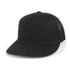 ililily Extra Large Solid Cotton Mesh Back Baseball Cap XL Big Trucker Hat, Black - Flat view 1