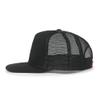 ililily Extra Large Solid Cotton Mesh Back Baseball Cap XL Big Trucker Hat, Black - Flat view 3