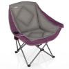 CAMPHILL Folding Camping Chair,Oversized Portable Camping Chair with Cup Holder,Heavy Duty Padded Lawn Chair for Camping, Tailgates, Beach, and Sports