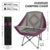 CAMPHILL Folding Camping Chair,Oversized Portable Camping Chair with Cup Holder,Heavy Duty Padded Lawn Chair for Camping, Tailgates, Beach, and Sports view 2