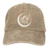fwoeqiz Howling Lone Wolf Hat Distressed Cotton Washed Baseball Cap Natural Funny Denim Hats Unisex Adjustable view 1
