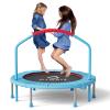 CLORIS 38in Folding Trampoline - Max Load 220lbs Rebounder Fitness Trampoline with Adjustable Foam Handle, with safty Padded Cover Best Gift (38'' Blue) view 1