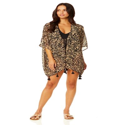Catalina Women's Printed Sheer Kimono Beach Swimsuit Coverup