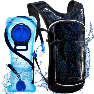 Cofurni Hydration Backpack with 2L Water Bladder, Festivals Insulated Water Pack, Rave Hydration Pack Backpack for Men and Women, Suitable for Music Festivals, Raves, Hiking, Running, Outdoors
