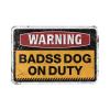 Dsoluuing Floor Mats for House Warning Badass Dog On Duty Rug Outdoor Mats for Front Door Waterproof Teens Stuff (Size : 50X80CM) view 2