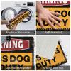 Dsoluuing Floor Mats for House Warning Badass Dog On Duty Rug Outdoor Mats for Front Door Waterproof Teens Stuff (Size : 50X80CM) view 3