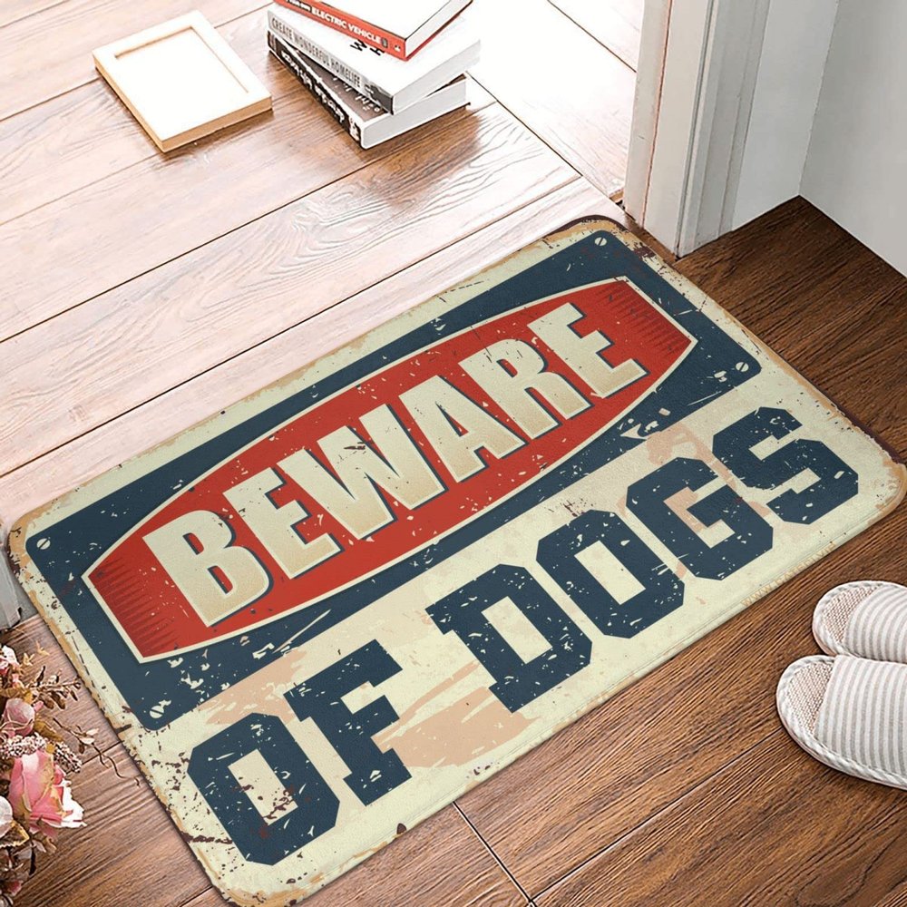 Dsoluuing Outdoor Rug Doormat Beware of Dogs Rug Summer Welcome Mat Door Mat Outdoor Entrance (Size : 65X90CM)