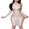 Freebily Women's Nylon Sheer Body Stockings Dress Ice Silky Shiny Glossy Nightwear Mini Dresses NudeTypeA One Size view 1