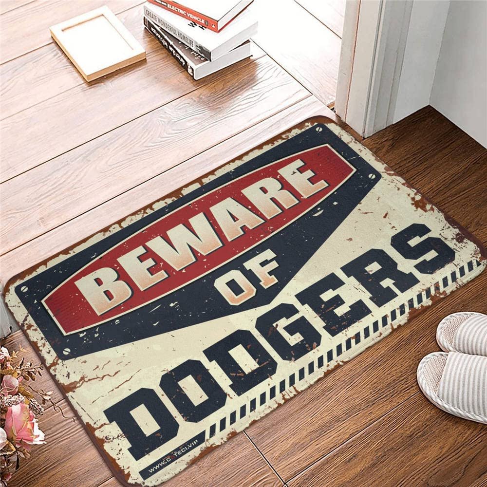 Home Decor for Men Beware of Dodgers Rug Farm Kitchen Rug Outdoor Fall Door Mat (Size : 40X60CM)