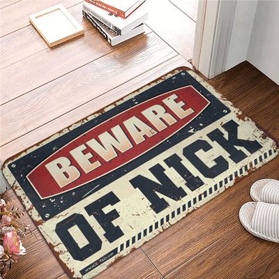 Dsoluuing Door Mats Outdoor Large Beware of Nick Rug Camping Mat Outdoor Welcome Mats Outdoor Funny (Size : 40X60CM)