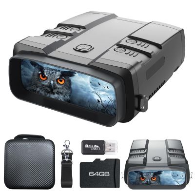 VABSCE 4K Night Vision Goggles Binoculars with Focusable IR, Silver Gray