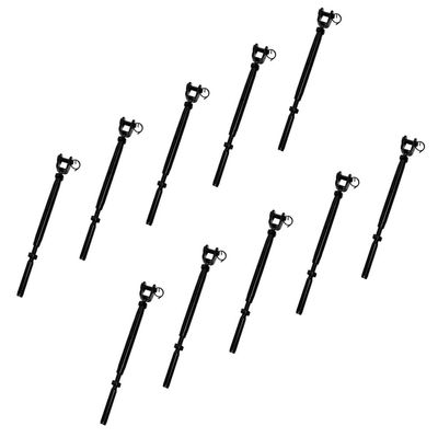 DBMIMPORTERS Black Oxide T316 SS Hand Swage Jaw Life Line Turnbuckle for 1/8" Cable Rail,10PC