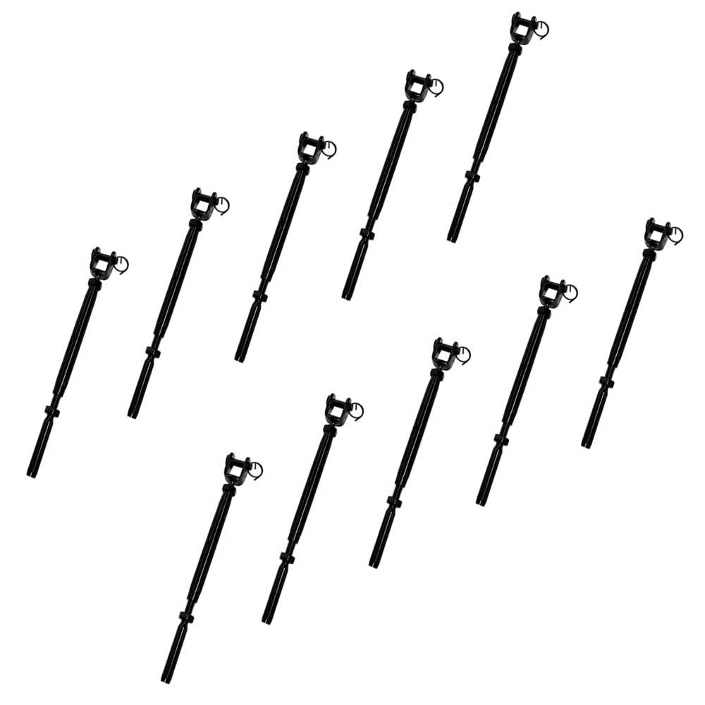 DBMIMPORTERS Black Oxide T316 SS Hand Swage Jaw Life Line Turnbuckle for 1/8" Cable Rail,10PC