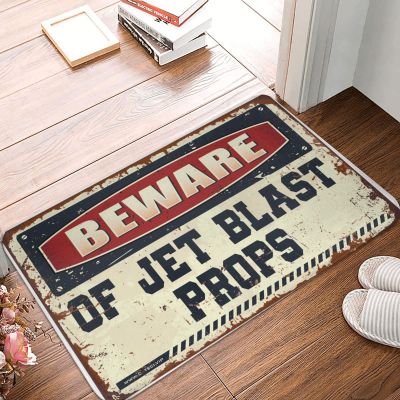 Dsoluuing Home Door Mat Beware of Jet Blast Props Doormat Fall Welcome Mats for Front Door Fall Rug (Size : 65X90CM)