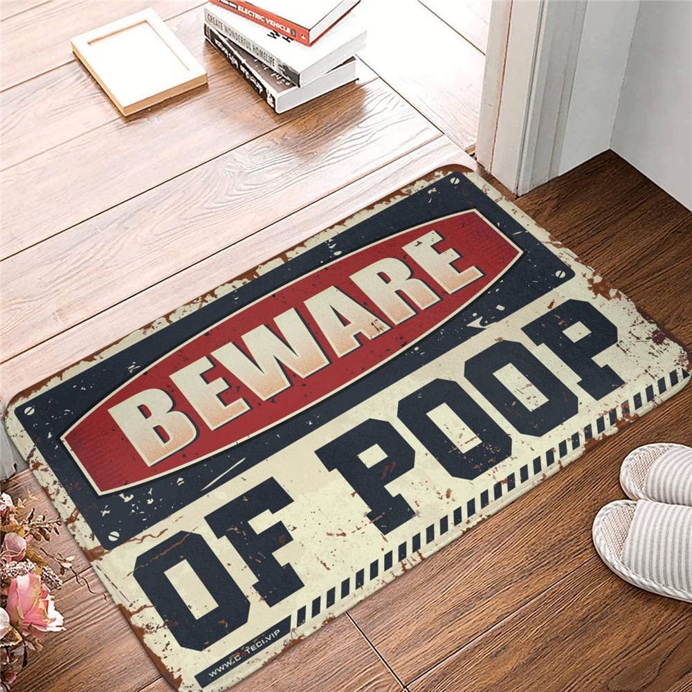 Funny Bedroom Decor Beware of Poop Rug Teen Boy Room Decor Funny House Decor (Size : 50X80CM)