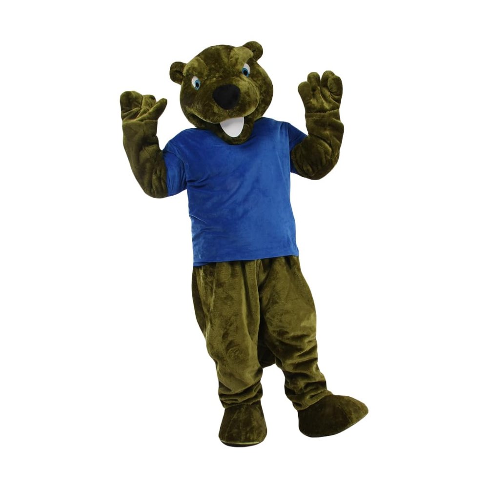 Brown Beaver Cartoon Mascot Costume Fancy Dress For Adult Cosplay