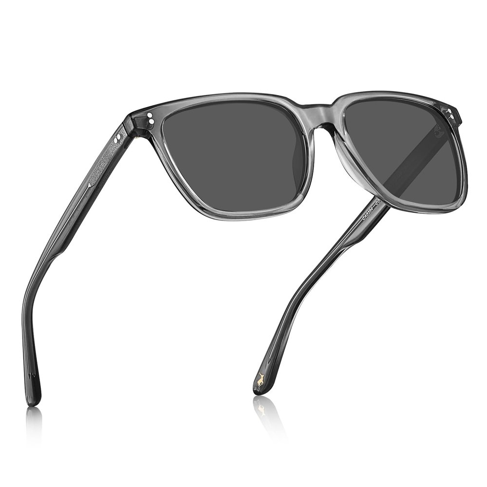 CARFIA Acetate Polarized Sunglasses for Men Womens UV400 Protection Classic Retro Square Shades Driving Glasses