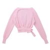 ACSUSS Kids Girls Classic Long Sleeves Knit Wrap Top Ballet Dance Cardigan Leotard Front Knot Sweaters Dress Shrug Coat Pink 7-8 Years view 4